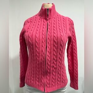 L.L.Bean Pink Cable Knit Sweater Size Medium